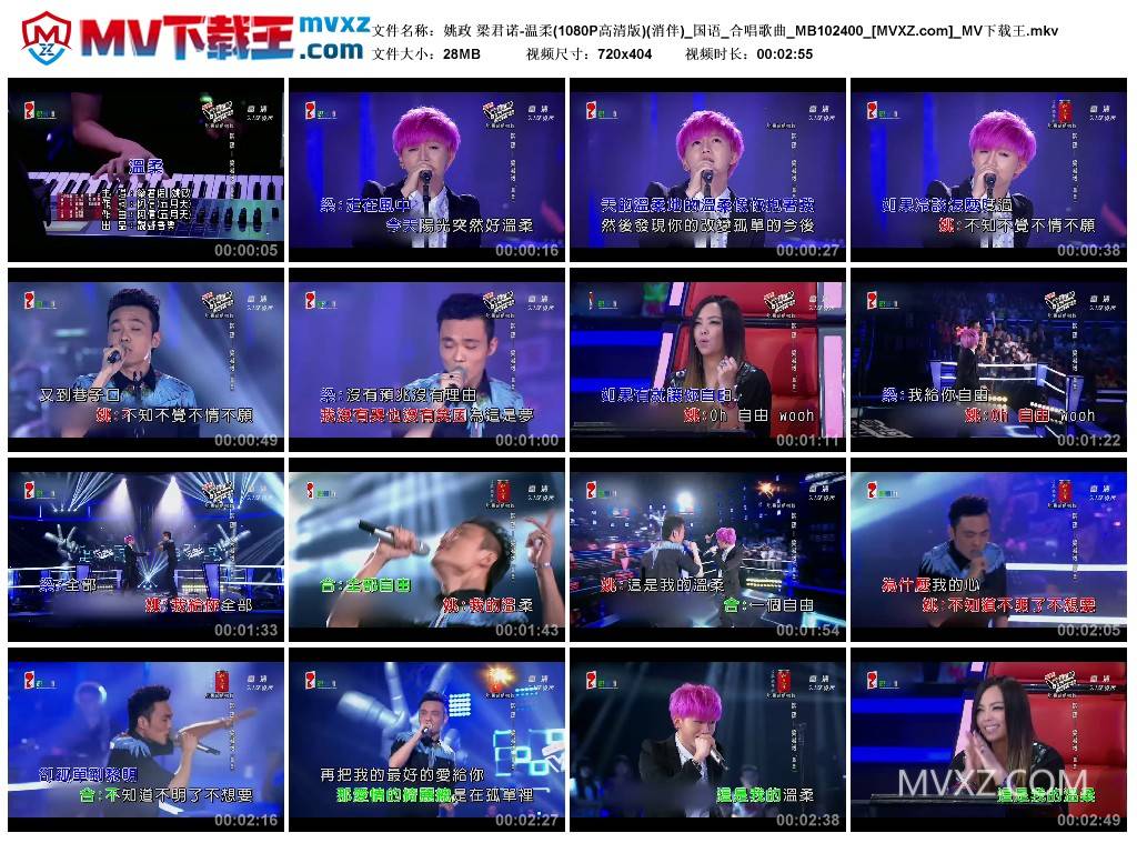 姚政 梁君诺-温柔(1080P高清版)(消伴)_国语_合唱歌曲_MB102400